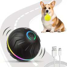 Interactive Dog Toy Ball, Motion Activated Automatic Bouncing Rolling Ball With LED Lights, Smart Interactive Dog Toy, Suitable For Puppies/Small/Medium Dogs, With USB Port, Random Style (Not Suitable For Large Dogs)