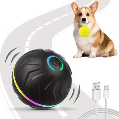 Interactive Dog Toys Ball, Moving Activated Automatic Bouncing Rolling Dog Balls With Led Lights, Smart Interactive Dog Toy For Puppy/Small/Medium Dogs & USB