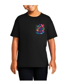 Playera de niño y niña animales juegos extremos moda unisex 11 - Negro - Ver 3