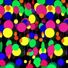 1 pieza Guirnalda de papel fluorescente que brilla en la oscuridad con puntos UV, decoraciones de fiesta neón reactivas a la luz negra, para fiestas, bodas, cumpleaños, bares y decoración de fondo - Multicolor - Ver 2