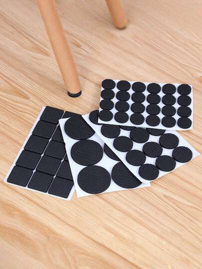 12/30/48pcs Thick Self-Adhesive Felt Furniture Leg Pads, Floor Protectors, Round Bottom Anti-Slip Mats