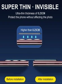 3pcs Tempered Glass Camera Lens Protector Film, High Definition Glossy Surface, Explosion-Proof, Auto Adsorption, High Hardness, Round Edge Dustproof Design, Compatible With Apple/ Galaxy/ Mi/Redmi/Honor/Magic 6 5 Lite And More Models Gift For Birthday, Family, Friends Lens Protector, Phone Accessories
