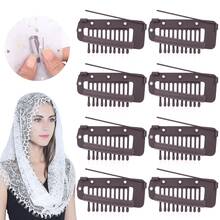 8件套女士围巾夹，强力固定头巾，穆斯林女士头巾固定夹，适用于连衣裙 - Scarf Clip - 查看 14