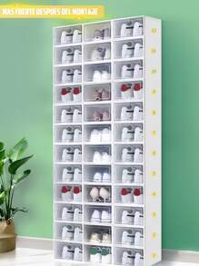 CasaBella 14 piezas Caja de zapatos de almacenamiento, zapatero apilable, caja de zapatos de plástico para el hogar