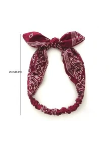 1/3/5/8pcs New Rabbit Ear Twist Elastic Headbands, Cashew Flower Print Stretchy Headscarves, Narrow Edge Ditsy Floral Wire Fixing Hair Accessories For Women