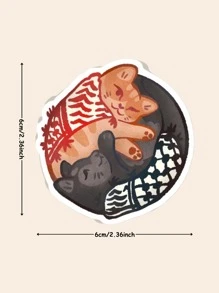 Pegatinas de vinilo "Catffiyeh" (Gatos árabes con Kufiya), pegatinas de humor divertido para portátiles, teléfonos, botellas de agua, Kindle