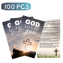 100张（10套=100张）励志圣经经文祷告卡，印有“上帝爱你”字样 - 哑光表面，非常适合用来鼓励和增强信仰，是理想的礼物。 - 上帝愛你-灰色 - 查看 2