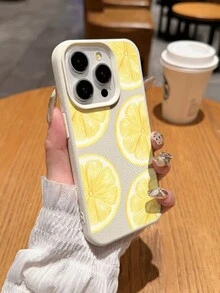 1 pieza Funda protectora de teléfono suave, a prueba de agua, a prueba de caídas y antideslizante con diseño de rebanada de limón simple, compatible con Apple y otros teléfonos, versión internacional, no la versión nacional - Multicolor - Ver 3