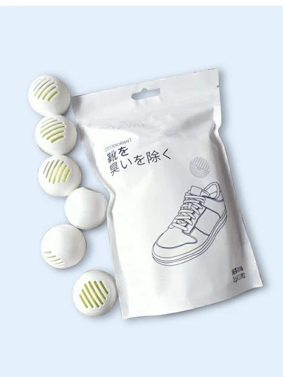 6个装绿茶鞋用除臭球，快速除臭空气清新剂，适用于鞋子、健身包、衣柜、宠物区、厨房、浴室和家居的除臭剂，可重复使用的镂空设计，气味均匀分散，使用无刺激，体积小巧，易于放置，持续除臭效果，家庭用品供应商