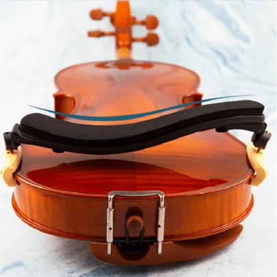 1 pieza Reposacabezas para violín Premium y ajustable - Ajuste cómodo para tamaños 1/4 y 1/8, 3/4 y 4/4, de plástico negro, accesorio esencial para instrumento musical