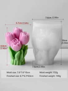 Exquisite Tulip Bouquet Silicone Mold - Unique Bouquet And Texture Design, Suitable For Scented Candles, Car Scented Candles, Home DIY Decorations, Festival Decorations, An Excellent Gift For Girls, Creating An Atmosphere.
