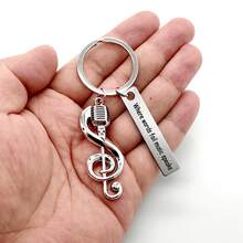 Llavero personalizado con nota musical, llavero personalizado de micrófono, regalo para cantante, regalo para amantes de la música, accesorio de graduación, regalos de Navidad para mujeres y hombres - Multicolor - Ver 4