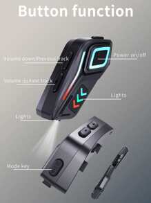 GENAI Wireless Earphones . Motorcycle Helmet Companion . Hands-Free Communication With HiFi Audio, LED Safety Lights, Waterproof, And Noise Reduction For Clear Riding Experience