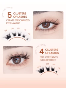 Mlen Diary Lashes Clusters, 100pcs C Curl 9-14mm Individual Lashes, DIY Manga Eyelash, Reusable Natural Fluffy Lashes At Home Lash Clusters,Eye Lash Clusters,Individual Eyelashes,Lashes,Fake Lashes - C - View 5