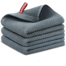 100% Cotton Kitchen Dish Cloth, 6pcs/Pack Waffle Weave Super Absorbent Dish Towels, Quick Drying Dishcloth For Fast Dish Drying, 12"X12"