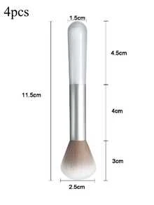 1/2/3/4支装蓬松化妆刷，高光泽刷，粉状腮红刷，便携式混合刷，眉粉两用刷，白色蘑菇造型旅行化妆刷，适用于控制粉状腮红的色调，或用作指甲油除尘刷，清洁指甲表面，适合女性和女孩使用。美容健康 > 美容工具 > 化妆刷 > 面部刷，粉底刷，遮瑕刷，腮红刷，修容刷，腮红刷，古铜粉刷，散粉刷，粉底刷，腮红刷 - 白色 - 查看 10