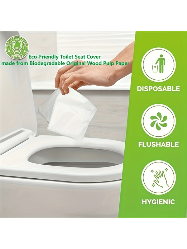 10/50/100 Stück Einweg-Toilettendeckel für Reisen - Tragbare Toilettendeckel für Reisen und Hotels, großer wasserdichter Universal-Sitzüberzug aus auflösbarem Papier, Badezimmer-Dekoration, Herbstdekoration