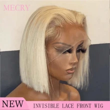 MECRY 8-36 英寸 4x4 5*5 13*4 13*6 骨直蕾丝前假发无胶假发人前发预剪蕾丝假发，可戴可戴渐变色蕾丝前假发人前发预拔婴儿头发漂白结处女前发，自然发际线，无胶，女性易于佩戴 #BUG 混合头发 - S613 - 查看 2