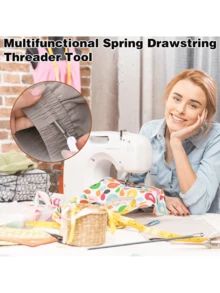 3 dụng cụ xỏ dây rút lò xo kẹp xỏ dây có thể uốn cong dụng cụ xỏ dây áo hoodie đa năng dụng cụ thay thế dây rút khâu tay, xỏ dây lò xo cho quần nỉ quần short áo khoác - Nhiều màu - Xem 6