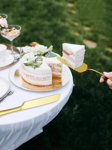 Customized Text LOGO Stainless Steel Wedding Cake Cutting Knife And Spatula Set, Stainless Steel Cake Cutter And Scraper, Suitable For Wedding, Birthday, Anniversary And Party Cake Cutting - Multicolor - View 10