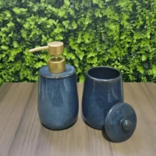 2-Piece Ceramic Washbasin Bathroom Kit Reactive Blue - Màu xanh lam - Xem 2