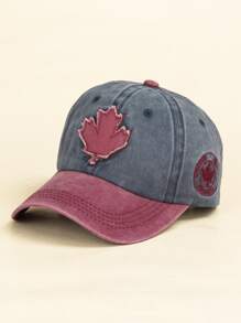 1 pezzo Cappellino da baseball stile retrò europeo e americano con ricamo a 3D a foglie e lettera, adatto per look casual quotidiani da uomo