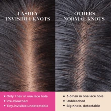 180密度34英寸真人发混纺蕾丝前假发 - 无需胶水,预先拔毛修剪的直发混纺,黑色透明蕾丝封顶,预漂白发结,易于佩戴,自然发际线,无需粘合剂 - 自然色&黑色系 - 查看 11