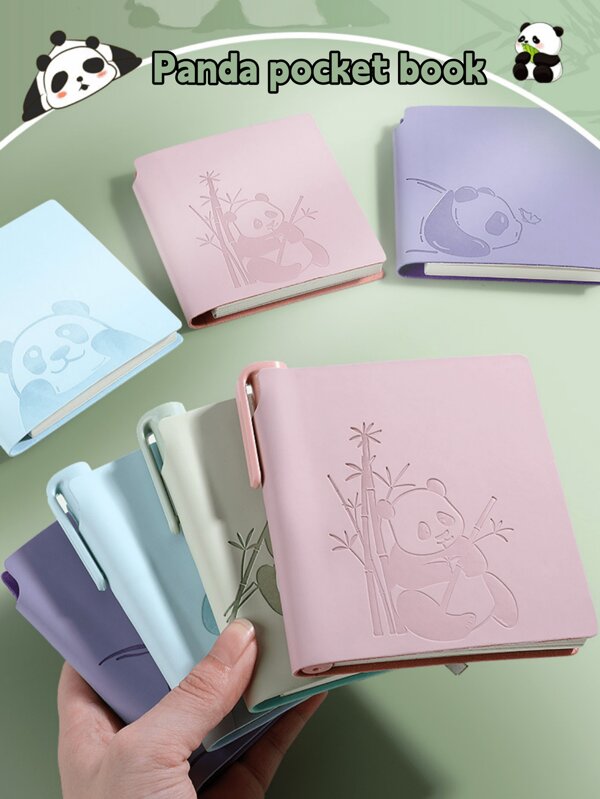 1set Panda Square Small Notebook, Portable Pocket Square Small Notebook, Small Highly Attractive Level Panda Super Cute Notepad