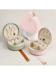 1pc Custom Jewelry Bag, Personalized Travel Jewelry Box, Custom Name And Birth Flower Jewelry Box Small Square Earrings Organizer With Handle Bridesmaid Wedding Gift Box For Sisters And Friends, Birthday, Wedding, Mother's Day, Valentine's Day, Party, Custom Small Gifts,Multi-Functional, ,Ornamental,Reusable,Exquisite,Stylish,High-Quality,Colorful,Modern,Custom,Personalized,Unique,Ideal Gifts For Him,Ideal Gifts For Her Back To School