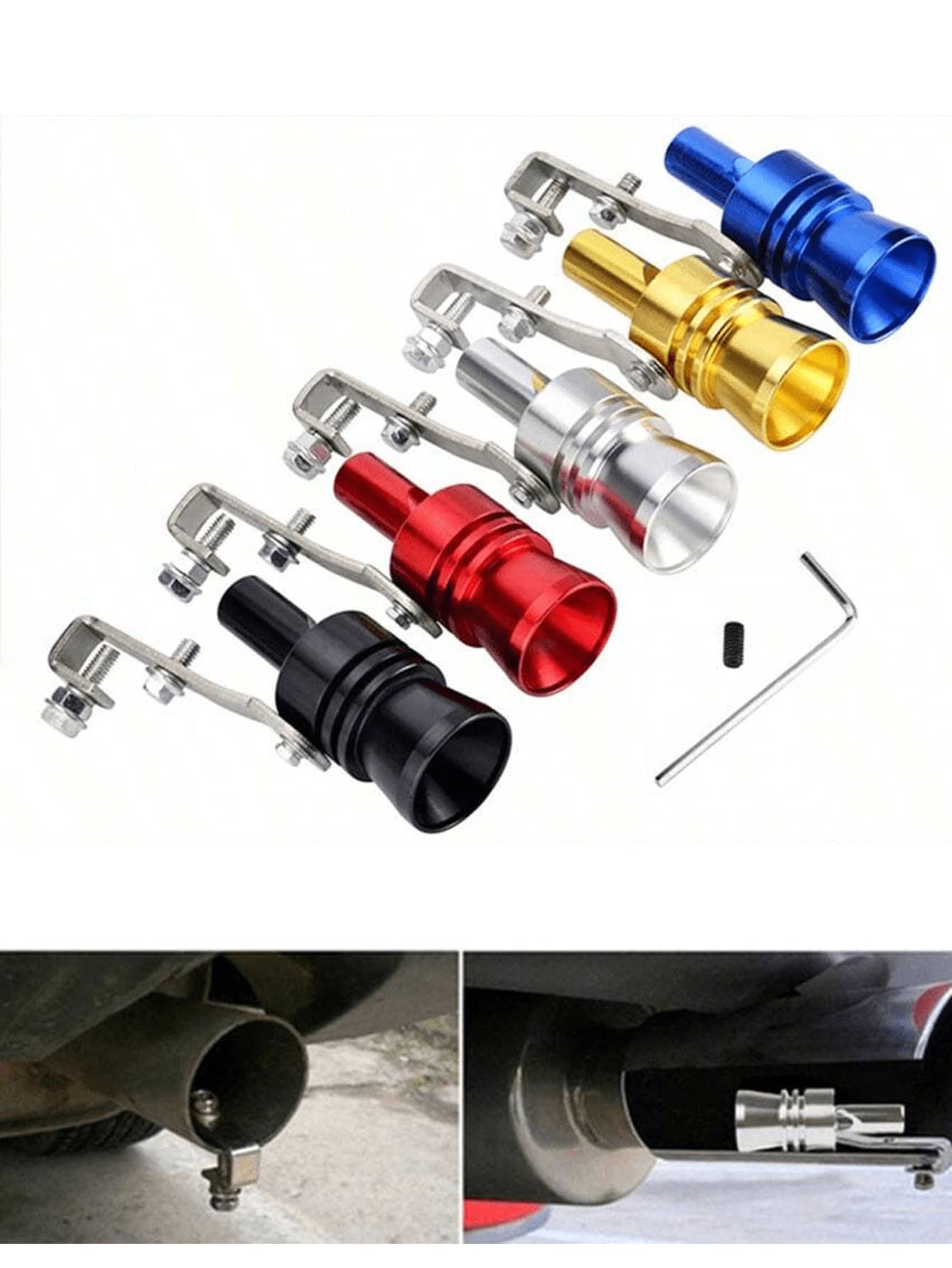 Exhaust Pipe Roar Maker,Car Turbo,Sound Whistle Car Exhaust Sound Booster, Exhaust Tailpipe Blow Off Valve Aluminum,Universal Auto Accessories,For Cars And Motorcycles - A - View 1