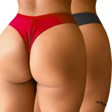Kit Of 5 Women's Seamless Double G-String Panties With Butt Lift And Cotton Lining IMMEDIATE SHIPPING - Multicolor - Ver 5