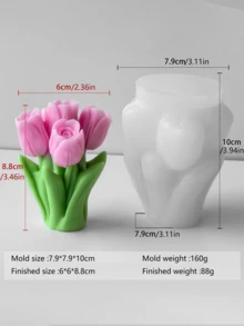 Exquisite Tulip Bouquet Silicone Mold - Unique Bouquet And Texture Design, Suitable For Scented Candles, Car Scented Candles, Home DIY Decorations, Festival Decorations, An Excellent Gift For Girls, Creating An Atmosphere.