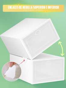 CasaBella 14 piezas Caja de zapatos de almacenamiento, zapatero apilable, caja de zapatos de plástico para el hogar