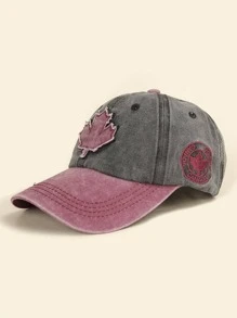 1 pezzo Cappellino da baseball stile retrò europeo e americano con ricamo a 3D a foglie e lettera, adatto per look casual quotidiani da uomo