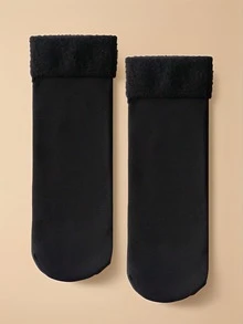 "5 Pairs Of Thick, Cozy Knitted Winter Socks - Mid-Calf, Snow-Resistant With Plush Lining For Men And Women"