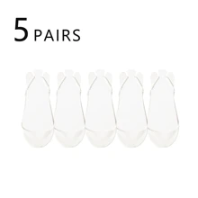 5 Pairs Women's Summer Thin Non-Slip Silicone Heel Invisible Socks, Minimalist Style Versatile For Daily Wear