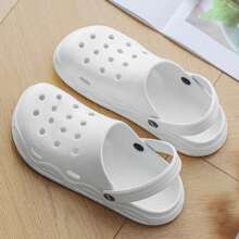 Unisex Casual Breathable Holes Flat Slippers, Lightweight Outdoor Indoor Two-Way Sandals For Beach