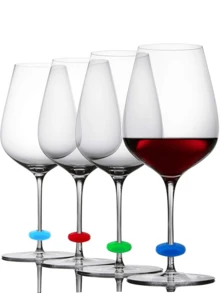 24pcs Silicone Wine Glass Charms, Suitable For Champagne, Cocktail And Martini Glasses, Perfect For Party Wine Glass Markers, Wedding And Birthday Supplies, Home And Party Decorations - Multicolor - View 10
