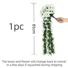 Nejlue Artificial Flowers/Plants1111 Home & Living 2 件 85 厘米人造假吊花植物，用于户外秋季装饰，1 件仿丝绸紫罗兰抗紫外线真实蔓生藤蔓，用于家居装饰、房间装饰、花园装饰、墙壁装饰、室内外装饰、卧室装饰、婚礼装饰、餐桌装饰、圣诞装饰、派对装饰、生日装饰