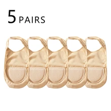 5 pares de calcetines náuticos casuales para mujer, calcetines invisibles transpirables de seda fina de baja altura antideslizantes para uso diario en verano