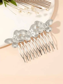 1 pieza Accesorio para el cabello de metal con mariposa vintage, elegante pasador de cabello práctico para uso diario y nupcial, peinetas, peinetas para el cabello, peineta lateral, artículos escolares