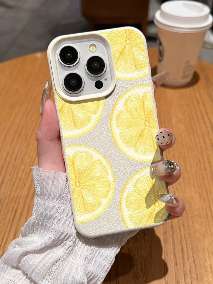 1 pieza Funda protectora de teléfono suave, a prueba de agua, a prueba de caídas y antideslizante con diseño de rebanada de limón simple, compatible con Apple y otros teléfonos, versión internacional, no la versión nacional - Multicolor - Ver 1