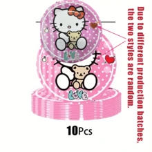 Sanrio 41 件/套粉色 Hello Kitty 主题派对套装，一次性派对用品装饰包括 20 个盘子、20 张餐巾、1 张桌布、节日圣诞派对餐具套装，非常适合感恩节、万圣节、圣诞节活动和派对用品