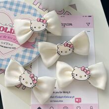 Sanrio 2 Stücke Sanrio Hello Kitty Cartoon süße rosa Hello Kitty Haarspangen und Haarband, geeignet zum Verschenken und für den täglichen Gebrauch (einige Teile können zufällig sein), Rückkehr zur Schule