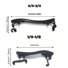 1pc Premium Adjustable Violin Shoulder Rest - Comfortable Fit For 1/4 & 1/8, 3/4 & 4/4 Sizes, Black Plastic, Essential Musical Instrument Accessory - Multicolor - View 3