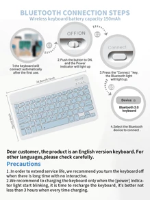 Tastatur Hülle kompatibel mit Galaxy Tab und iPad, Redmi Pad SE, mit abnehmbarer kabelloser Bluetooth Tastatur (150mAh) und Stifthalter