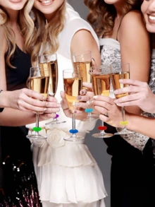 24pcs Silicone Wine Glass Charms, Suitable For Champagne, Cocktail And Martini Glasses, Perfect For Party Wine Glass Markers, Wedding And Birthday Supplies, Home And Party Decorations - Multicolor - View 5