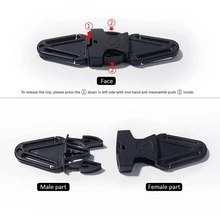 1pc Car Child Seat Belt Shoulder Strap Positioner Adjuster Baby Stroller Chest Buckle Lock - Black - View 5