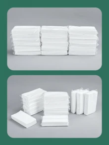 Giấy lụa mềm mại 100 tờ/50 tờ/gói lớn, phù hợp cho ô tô, nhà ở, văn phòng, nhà hàng và khách sạn. Đây là loại giấy lụa dùng một lần dung tích lớn, bền và không xơ, thích hợp cho hộp đựng khăn giấy, sản phẩm giấy, khăn giấy, khăn ăn và giấy vệ sinh. - trắng - Xem 5
