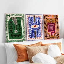 3 Stücke, Vintage ägyptischer Tiger mit Leoparden Leinwandkunstdruck - Moderne abstrakte Wanddekoration, Vintage Wandkunst, Poster für Wohnzimmer, Esszimmer, Schlafzimmer, Flur, Küche, Heimdekoration - Leinwandmaterial (optionaler Rahmen)